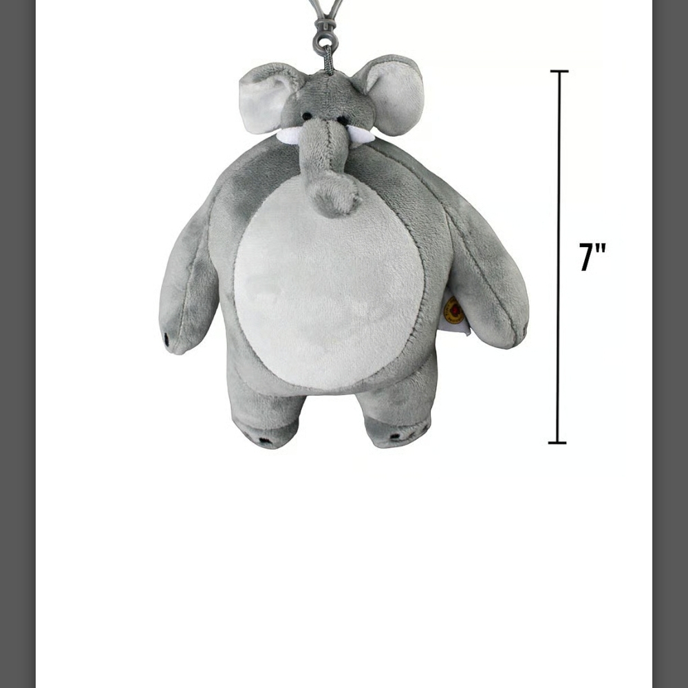 Tiny Headed Kingdom Gray Elephant Plush Keychain